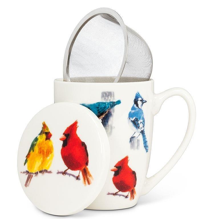 North American Birds Covered Mug & Strainer set