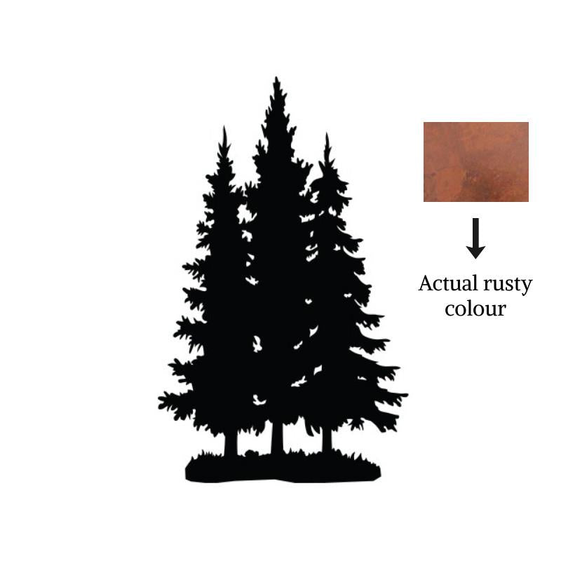 Rusty Wall Mounted Spruce Trees, 26"