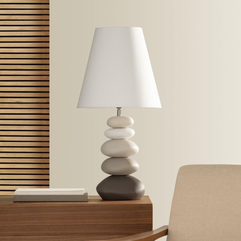 Oslo Ceramic Stacked Stone Table Lamp, 27"H