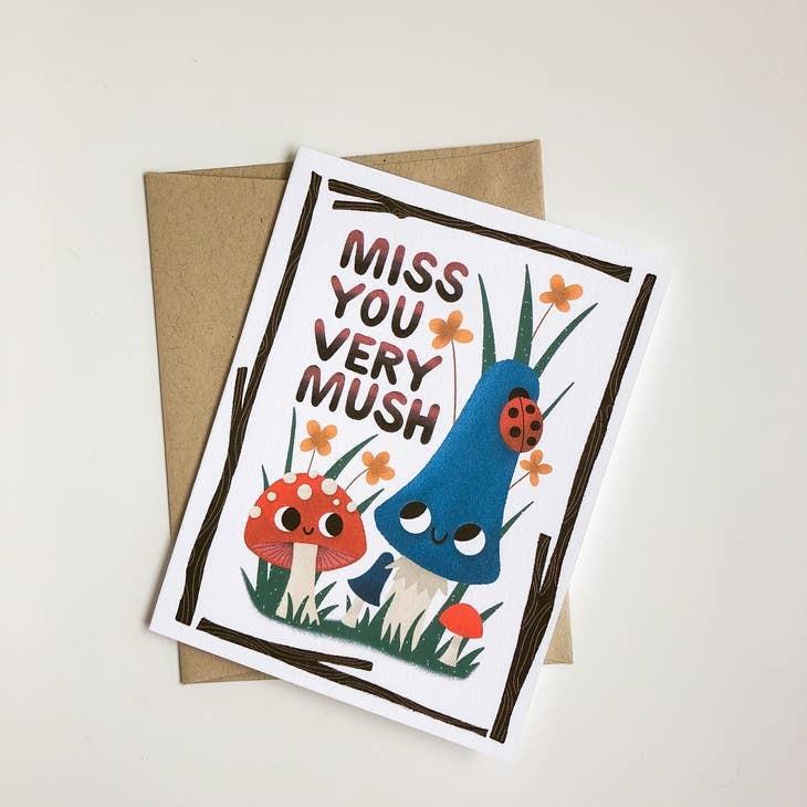 Miss You Mushroom Greeting Card