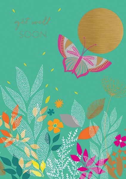 Sara Miller Get Well Soon Butterfly Sympathy Card