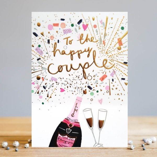Happy Couple Champagne Wedding Card