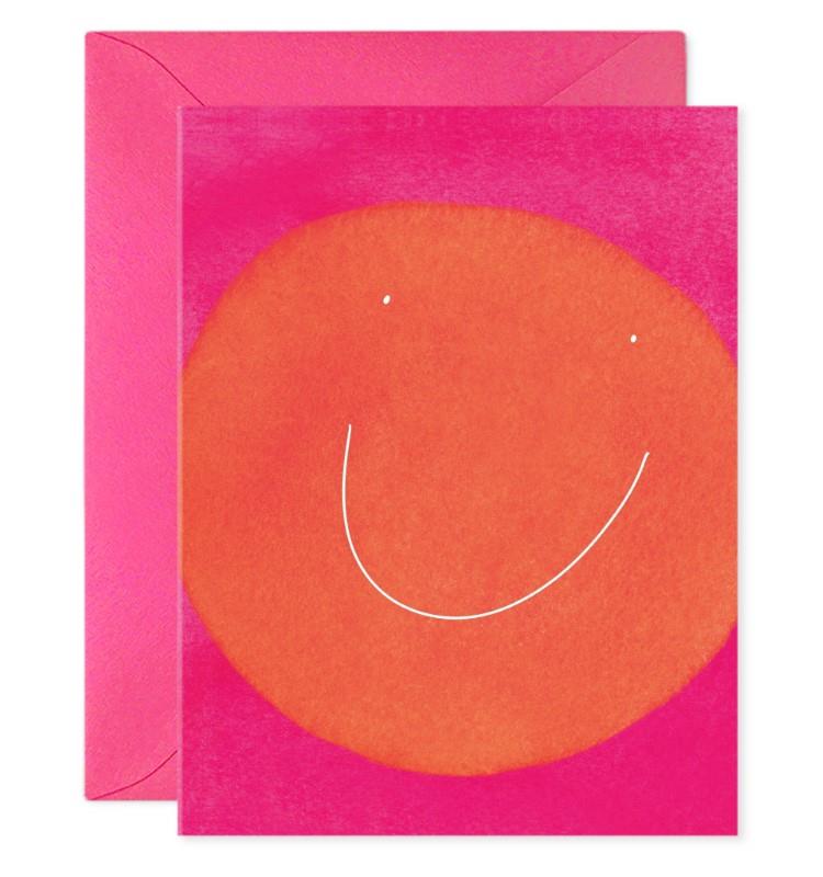 Orange Smiley Greeting Card