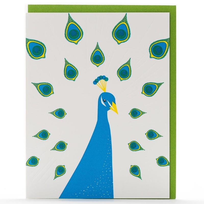 Peacock Modern Greeting Card