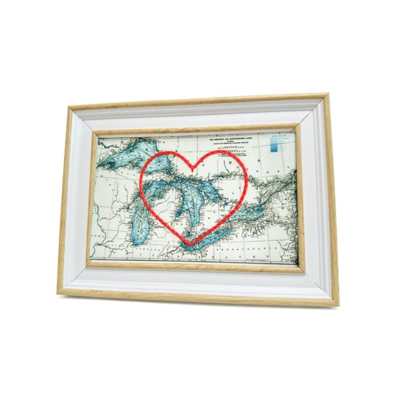 Great Lakes Heart Map - 4" x 6"