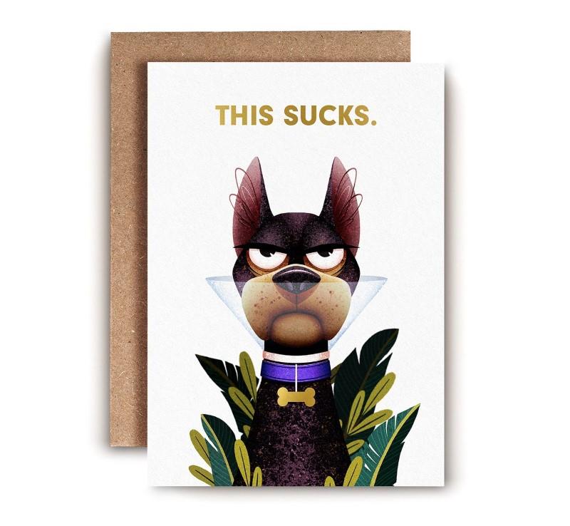 This Sucks Dog Greeting Card