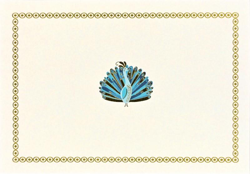 Peacock Note Cards, Box of 14