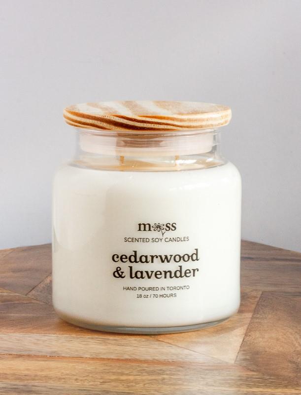 Cedarwood & Lavender 18oz Moss Apothecary Candle