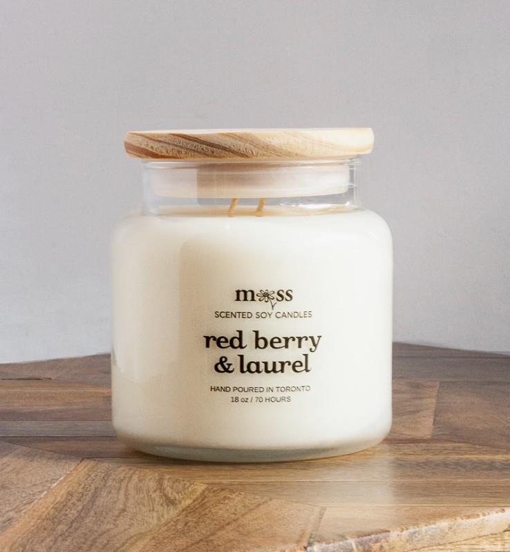 Red Berry & Laurel 18oz Moss Apothecary Candle