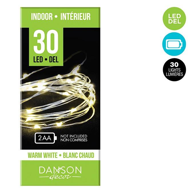 30 Microdot LED Warm White String Lights