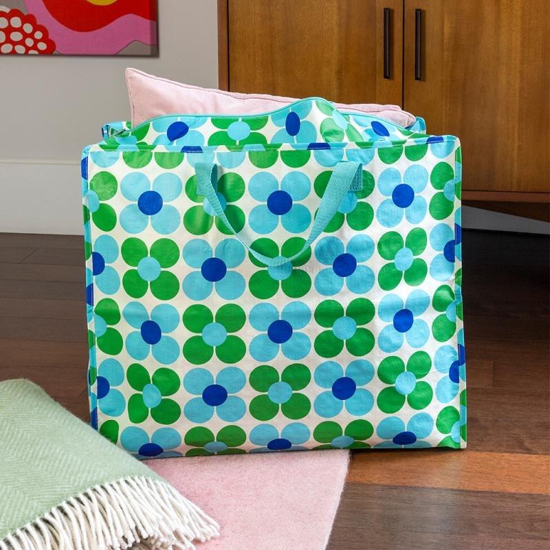 Rex London Blue & Green Jumbo Shopping Bag