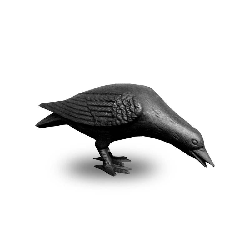 Cast Iron Crow with Head Down - Large