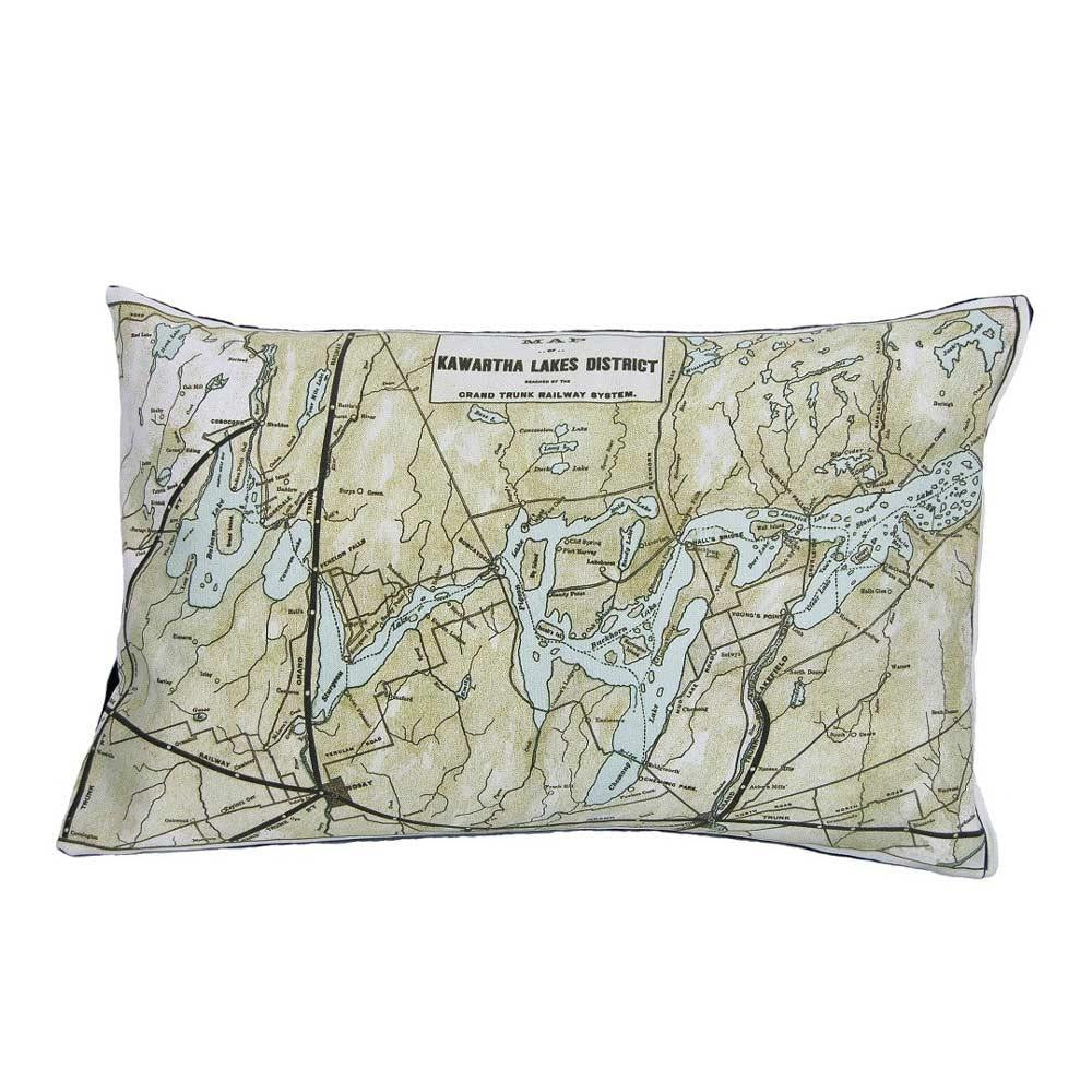 Kawartha Lakes Map Pillow