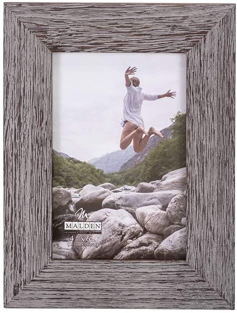 Wide Grey Wash Wooden Picture Frame, 4" x 6"