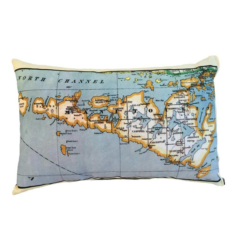 Manitoulin Island Map Pillow