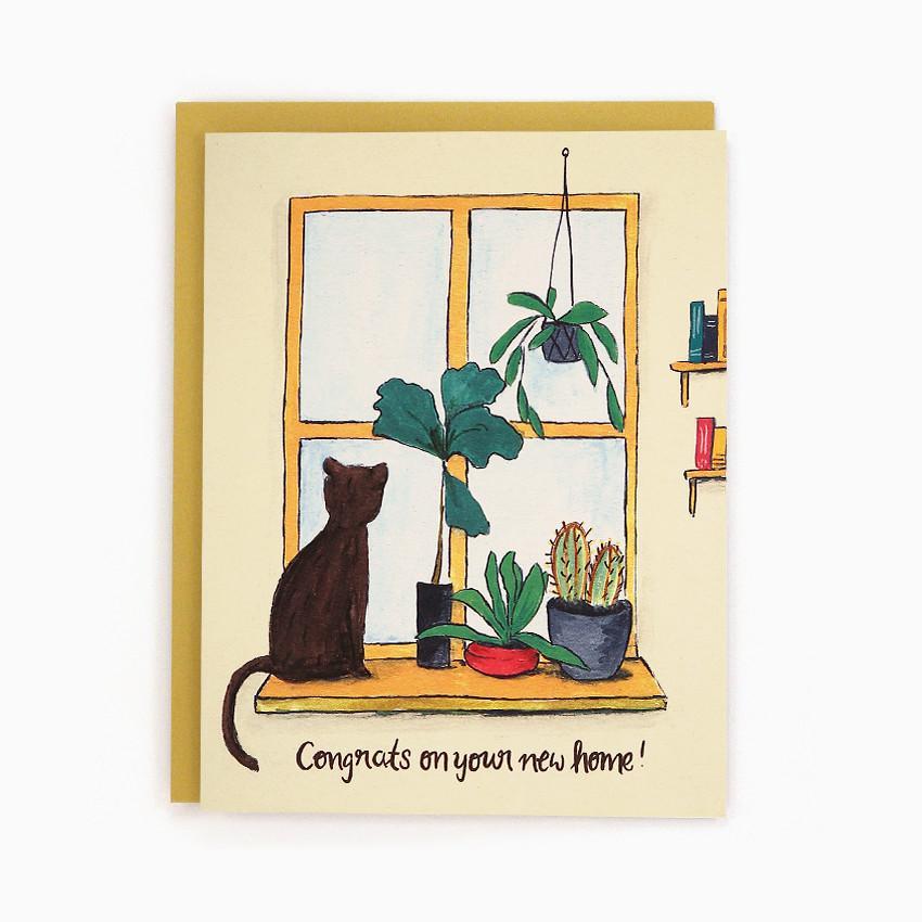 New Home Window Cat Card