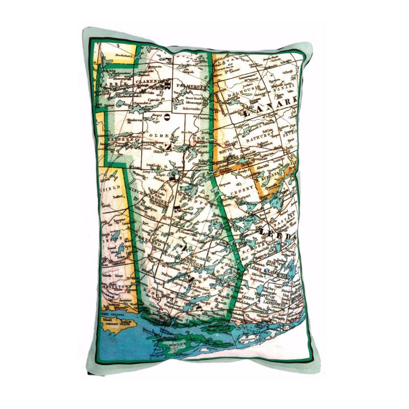 Rideau Lakes Map Pillow