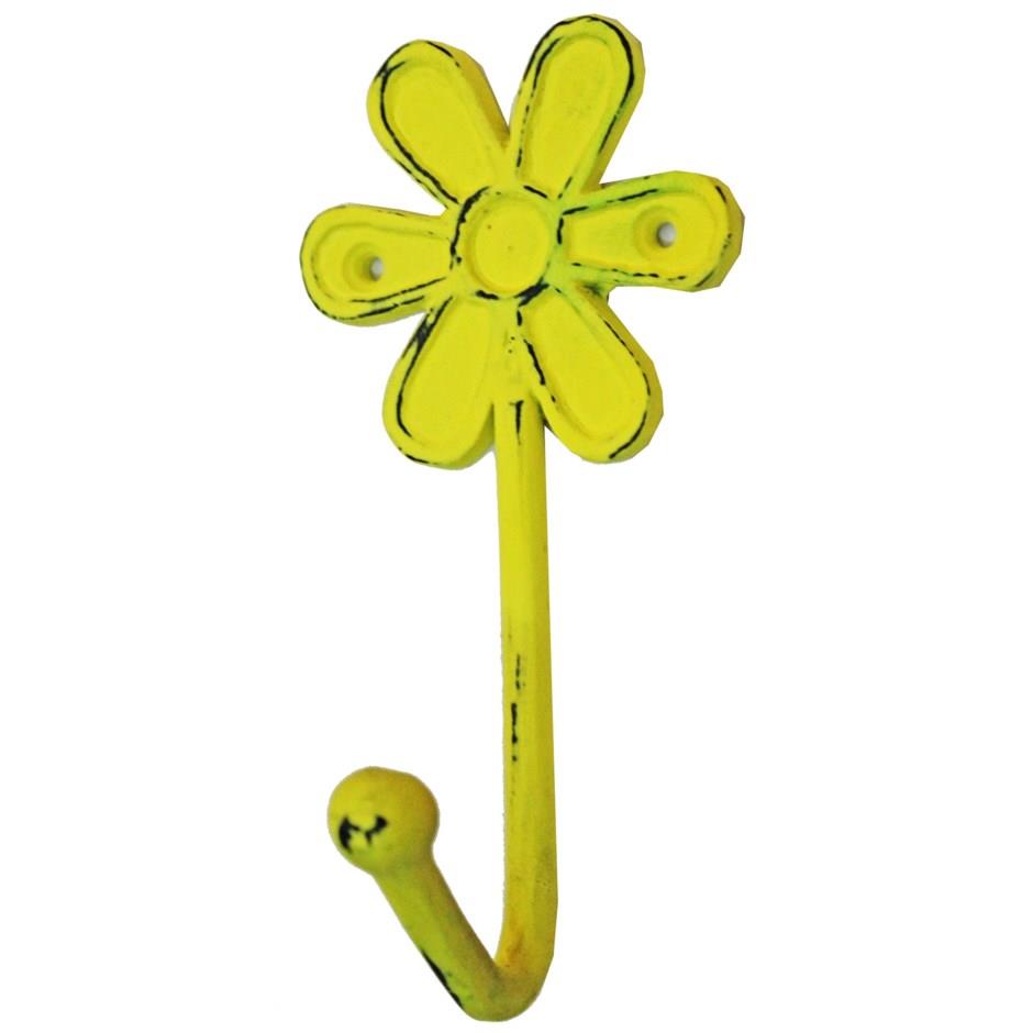 Yellow Cast Iron Flower Hook