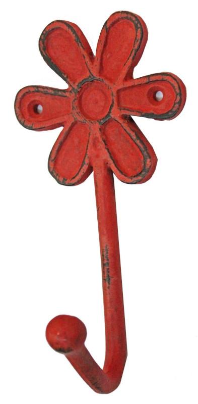 Red Cast Iron Flower Hook