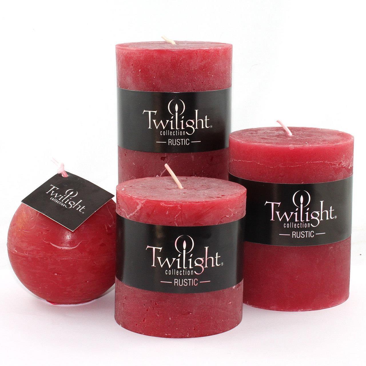 Twilight Rustic Cranberry Pillar Candle, 3" x 4"