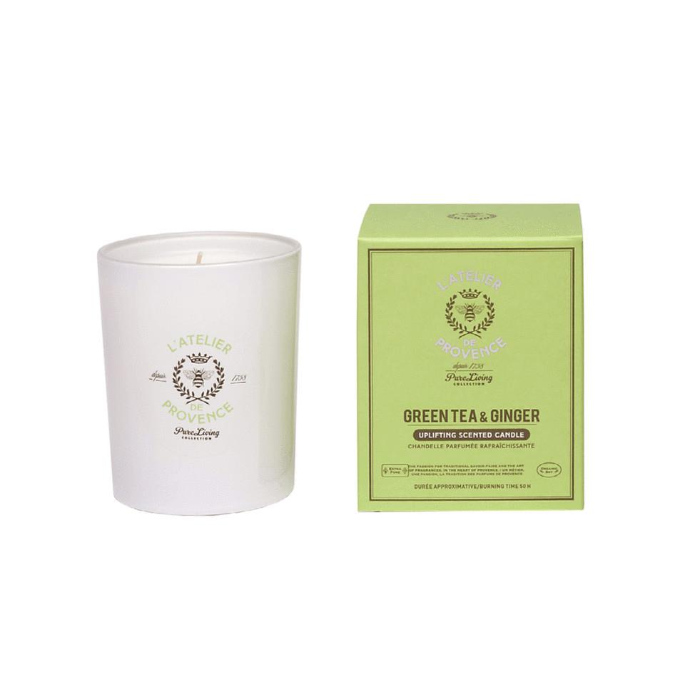 L'Atelier de Provence Green Tea and Ginger Uplifting Scented Candle, 20 Hours