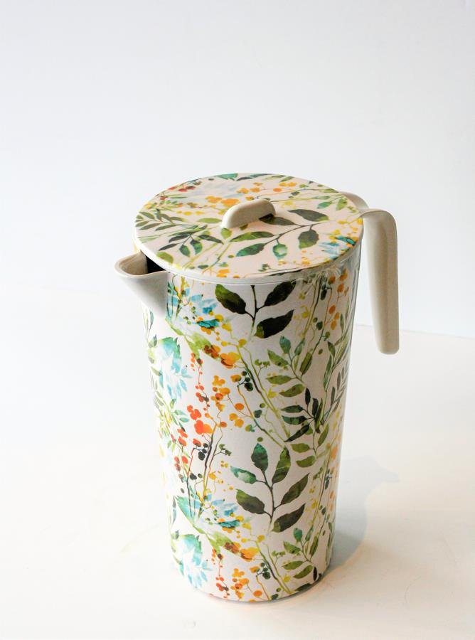 Floral Bamboo Jug with Lid