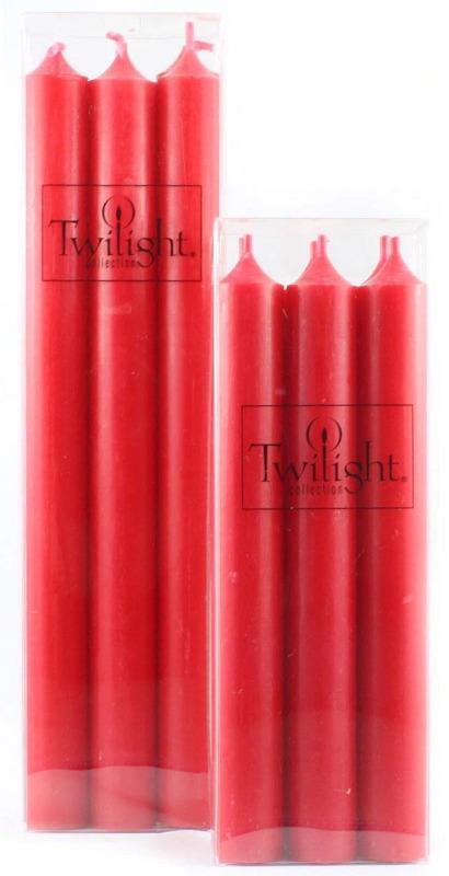 Twilight Eco Red 10"  Tapered Candles