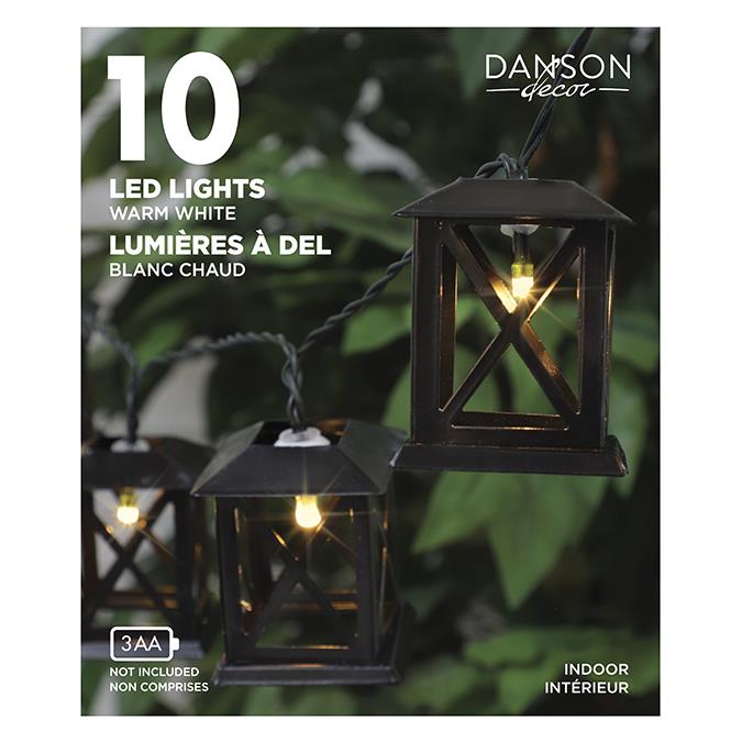 10 LED Warm White Lantern String Lights