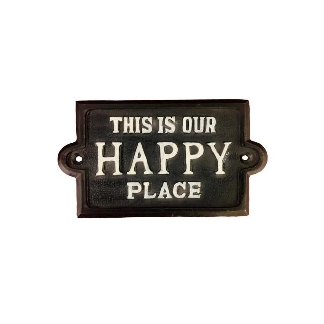 Happy Place Sign, Black