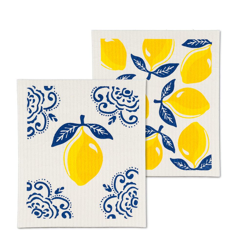 Sorrento Lemon Swedish Dishcloth, Set of 2