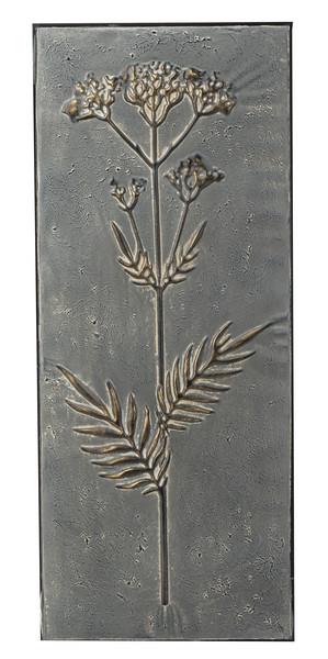 Embossed Grey & Gold Wildflower Wall Decor