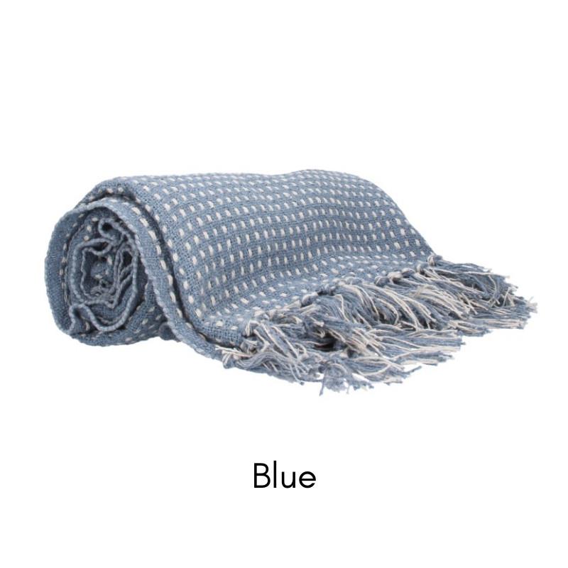 Stab Stitch Woven Throw Blanket - 100% Cotton