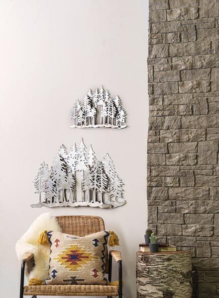 Antique Silver Layered Forest Wall Art