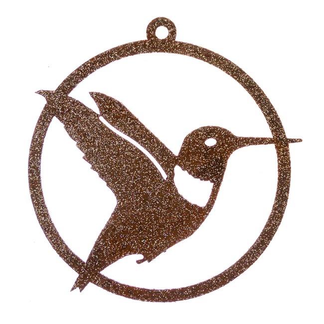 Rusty Hummingbird Steel Ornament, 3" Dia