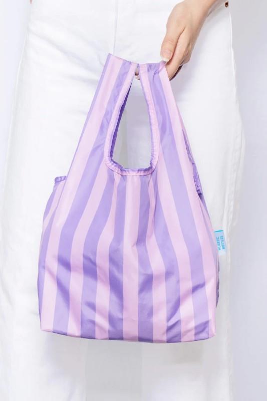 Purple Stripes Kind Bag | Mini Reusable Tote
