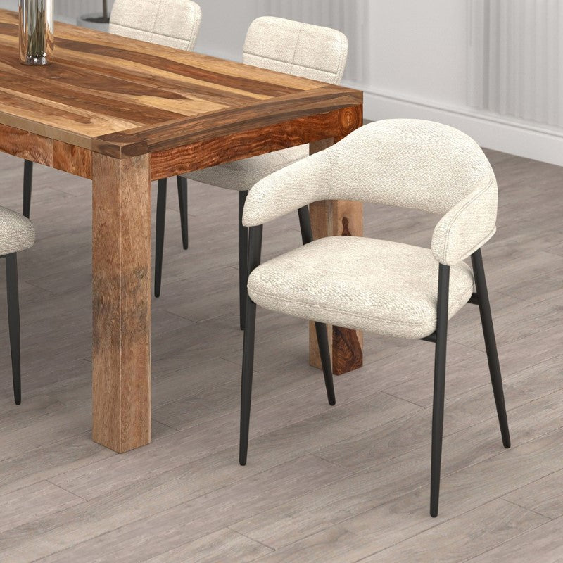 Archer Dining Chair Beige Fabric and Black