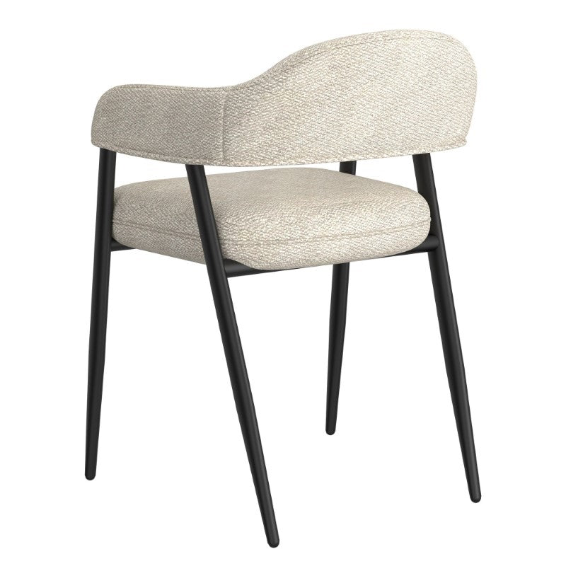 Archer Dining Chair Beige Fabric and Black
