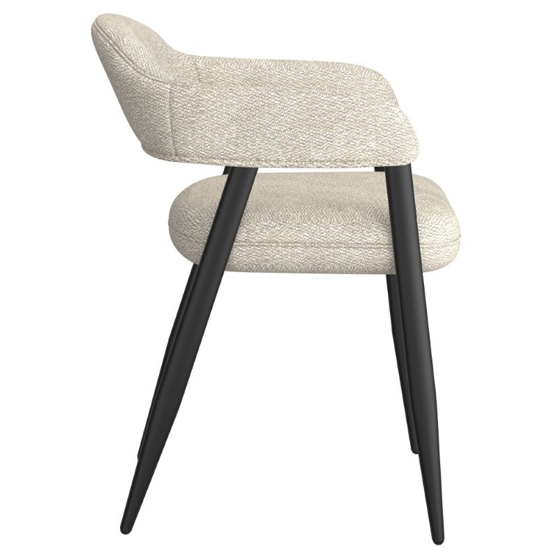 Archer Dining Chair Beige Fabric and Black