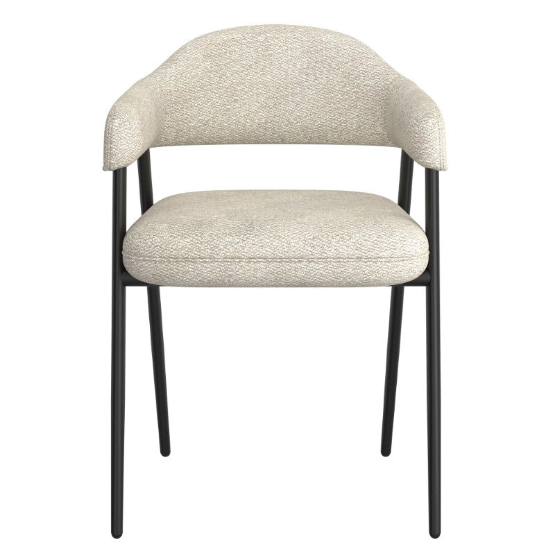 Archer Dining Chair Beige Fabric and Black