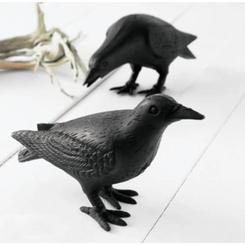 Cast Iron Crow with Head Down - Large