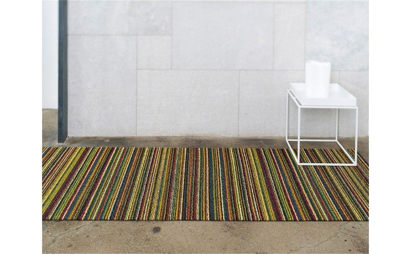 Chilewich Indoor/Outdoor Skinny Stripe Shag Mat, Bright Multi