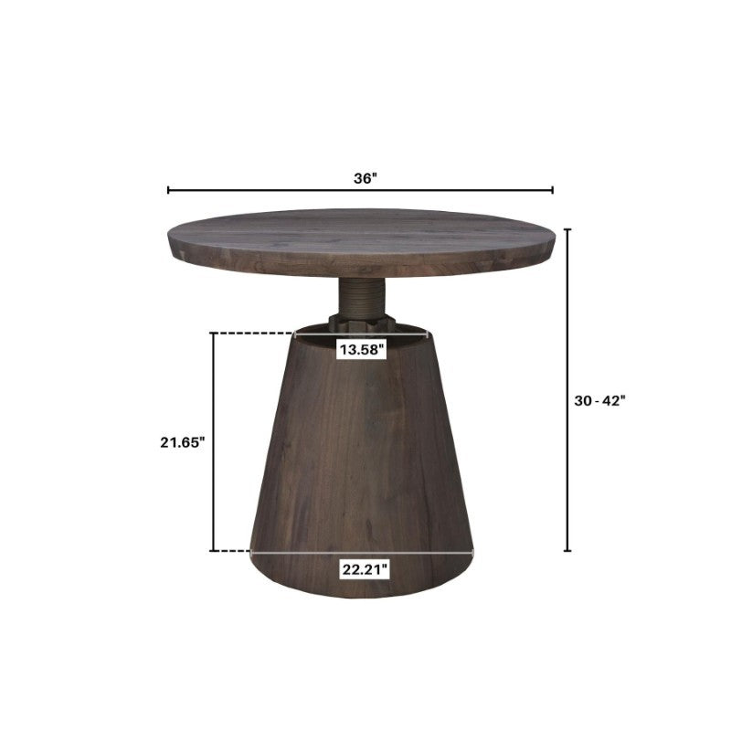 Bronx Bistro Crank Table - Vinegar Matte