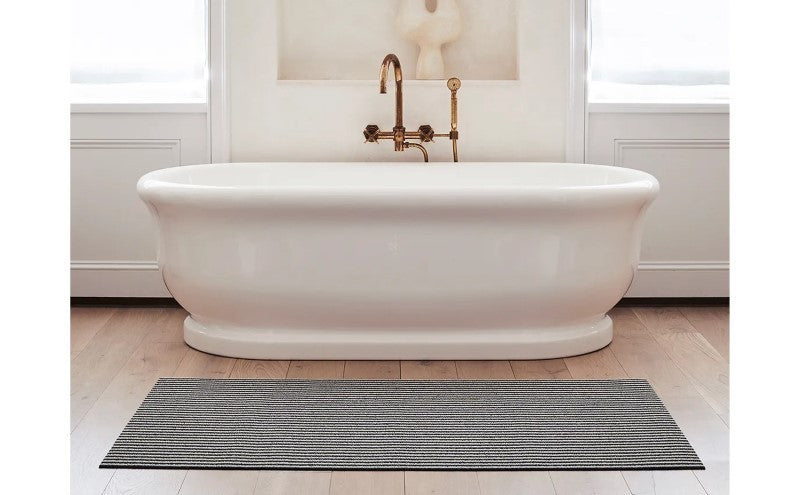 Chilewich Breton Stripe Shag Mat, Gravel