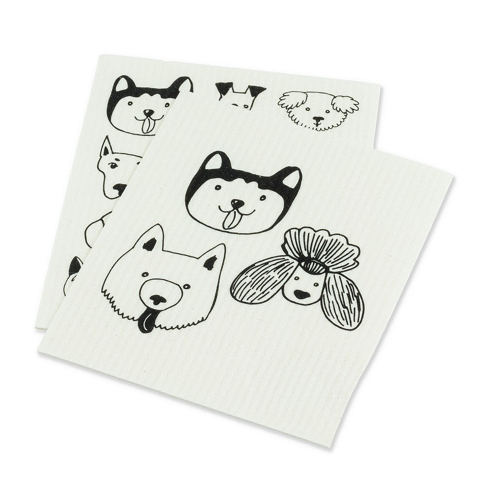 Dog Faces Swedish Dishcloth, Set of 2