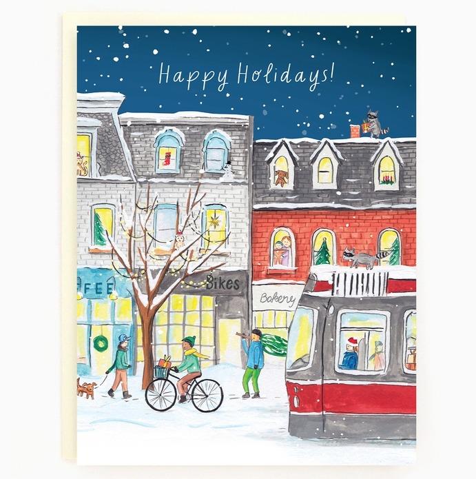 Toronto Queen Street Wraparound Holiday Cards, Box of 8