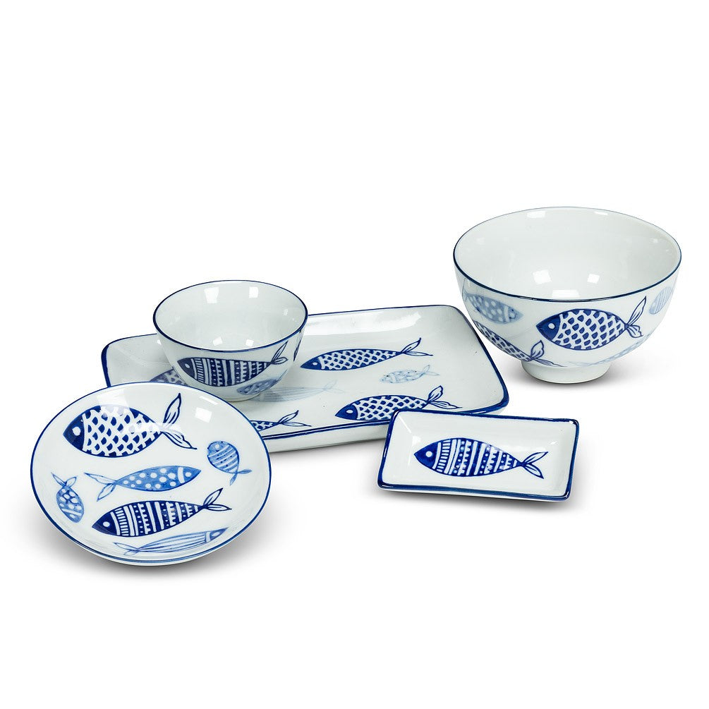 Small Rectangular Bluefish Sauce Dish, 3.5"