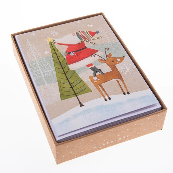Santa Star Christmas Cards, Box of 15