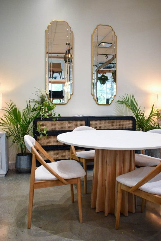 Sculpture Dining Table - White Wash