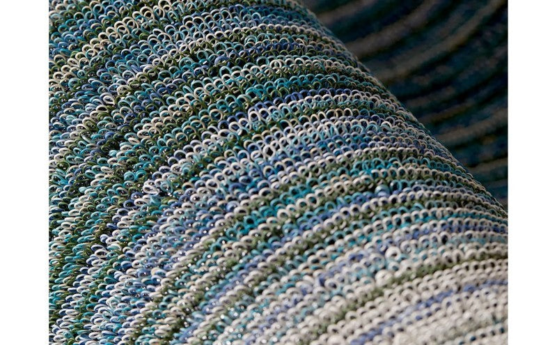 Chilewich Fade Stripe Shag Floor Mat, Lagoon