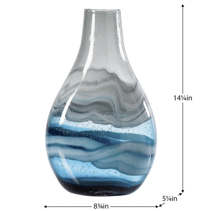 Andrea Swirl Vase - Blue